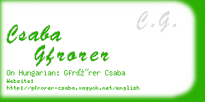 csaba gfrorer business card